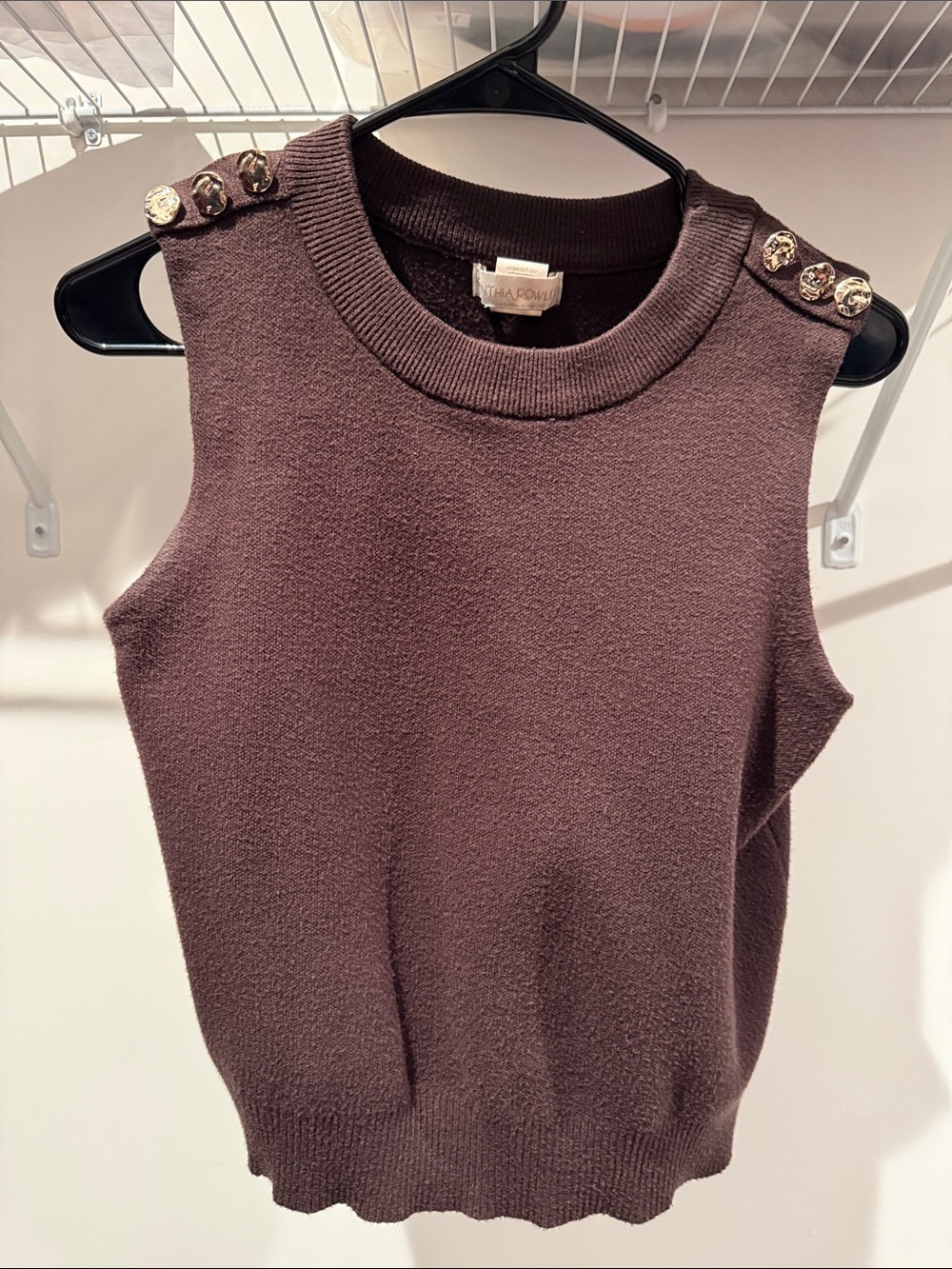 Sleeveless Knit Top in Deep Brown - Picture 1 of 4